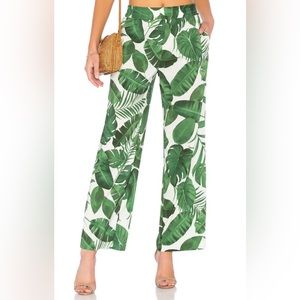 Alice + Olivia silk wide leg tropical pants